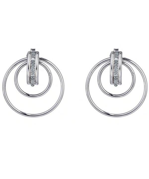 Sterling Silver Diamond Hoop Earrings