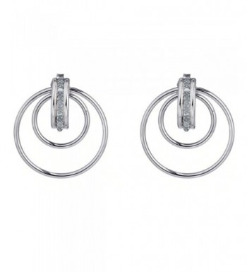 Sterling Silver Diamond Hoop Earrings