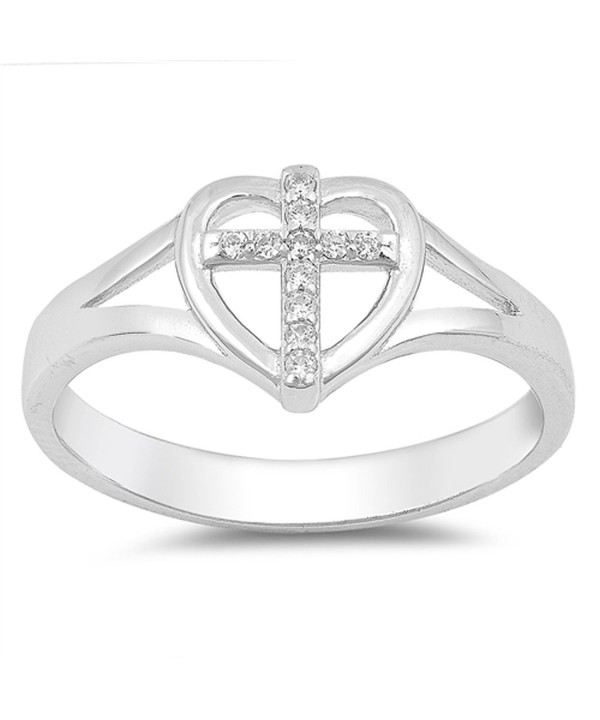 Clear Cross Christian Sterling Silver