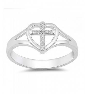 Clear Cross Christian Sterling Silver