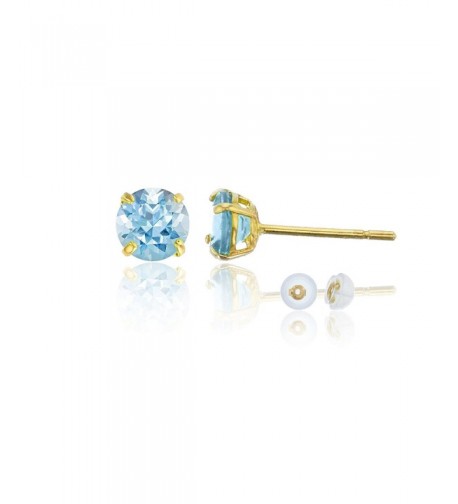 Yellow 4 00mm Round Aquamarine Earring