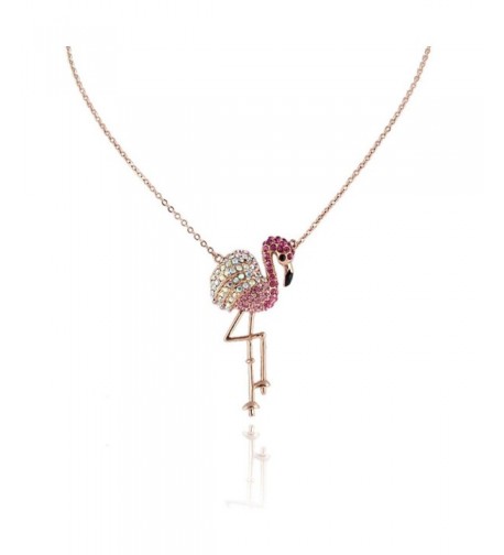 EVER FAITH Flamingo Austrian Gold Tone