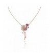 EVER FAITH Flamingo Austrian Gold Tone