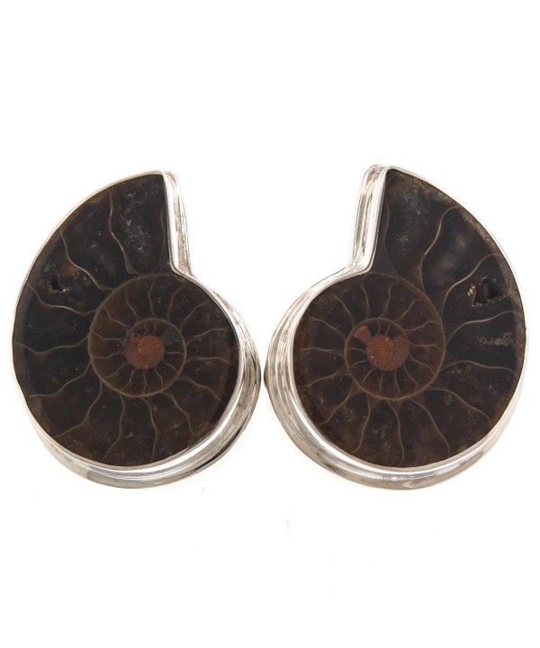 Sterling Natural Madagascar Ammonite Earrings