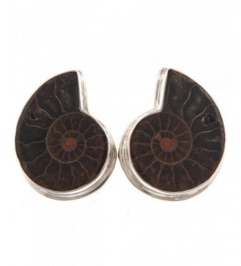 Sterling Natural Madagascar Ammonite Earrings