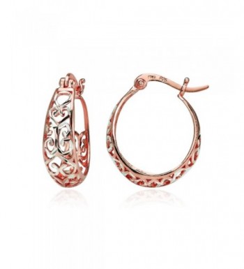 Sterling Two Tone Diamond cut Filigree Earrings