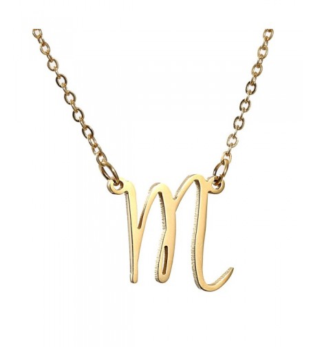 AOLO Gold Initial Necklace Alphabet