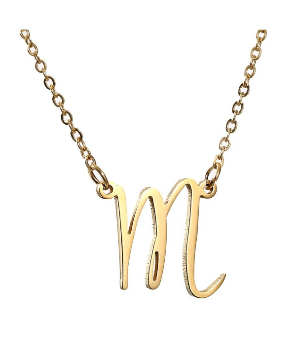 AOLO Gold Initial Necklace Alphabet