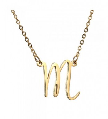 AOLO Gold Initial Necklace Alphabet