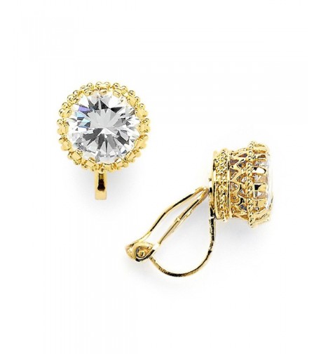 Mariell Plated Setting Zirconia Earrings