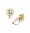 Mariell Plated Setting Zirconia Earrings