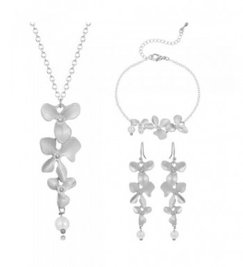 Jewelry Orchid Bracelet Earrings Necklace