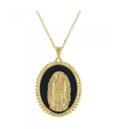 Plated Guadalupe Pendant Catholic Necklace