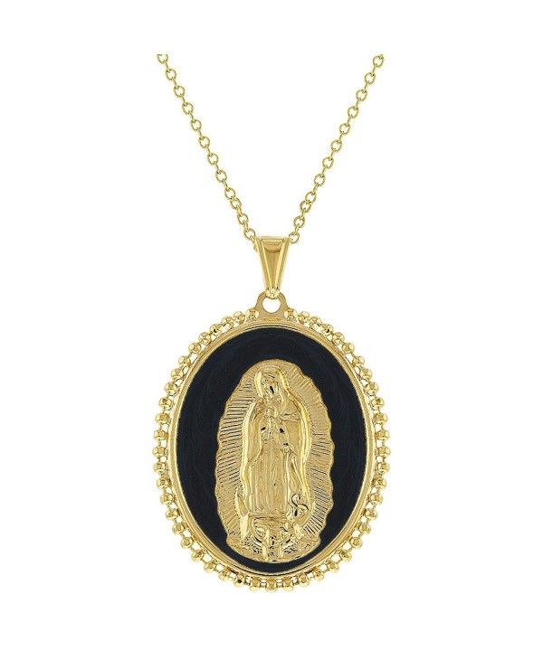 Plated Guadalupe Pendant Catholic Necklace