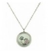 Stainless Floating Locket Necklace Rhinestone