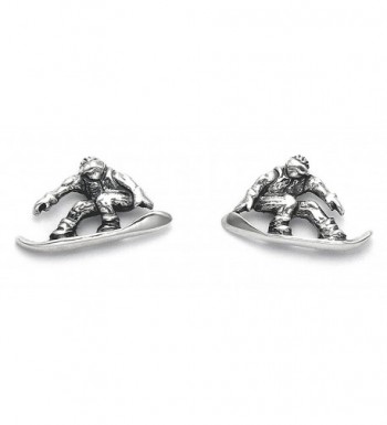 Sterling Silver Snowboarder Stud Earrings