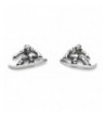 Sterling Silver Snowboarder Stud Earrings