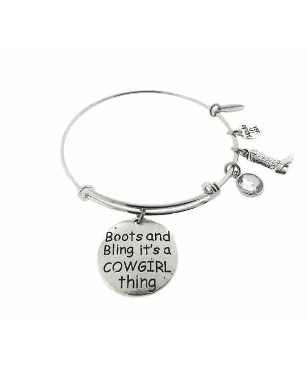 Boots Cowgirl Silver Expandable Bracelet