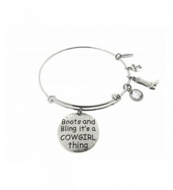 Boots Cowgirl Silver Expandable Bracelet