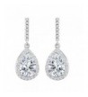 EleQueen Sterling Zirconia Teardrop Earrings