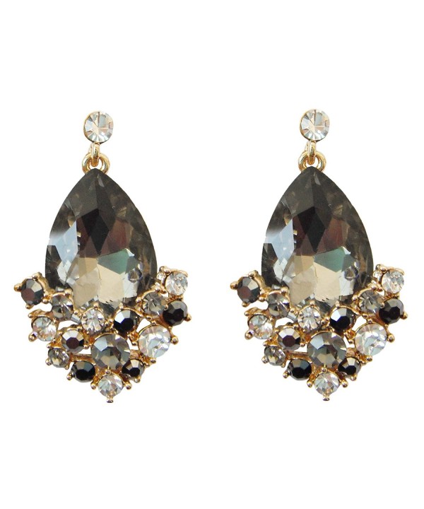 Navachi Crystal Pear shaped Zirconia Earrings