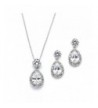 Mariell Shaped Teardrop Necklace Earrings