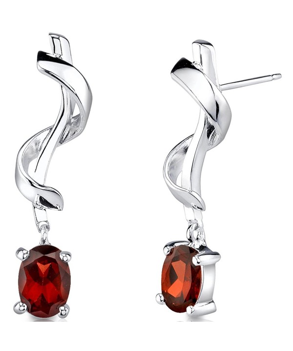 Garnet Earrings Sterling Silver Design