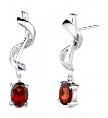 Garnet Earrings Sterling Silver Design