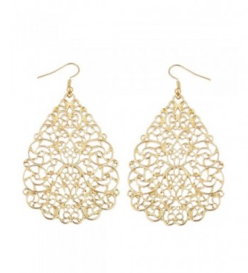 Lux Accessories Goldtone Filigree Teardrop