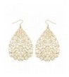 Lux Accessories Goldtone Filigree Teardrop