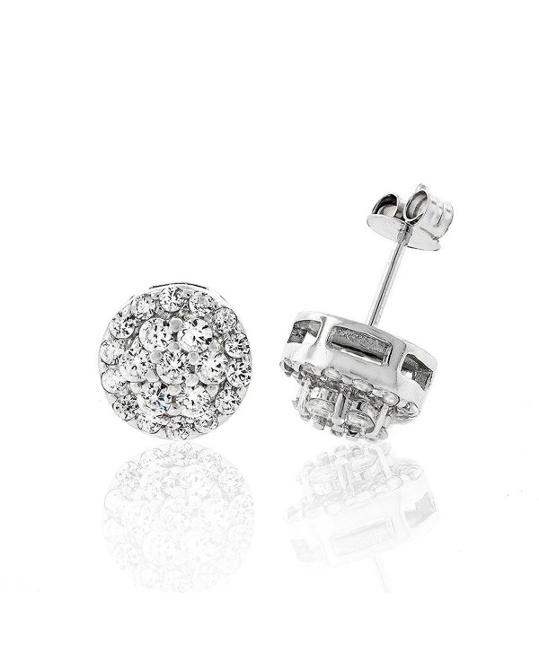 Sterling Silver Womens Zirconia Earrings