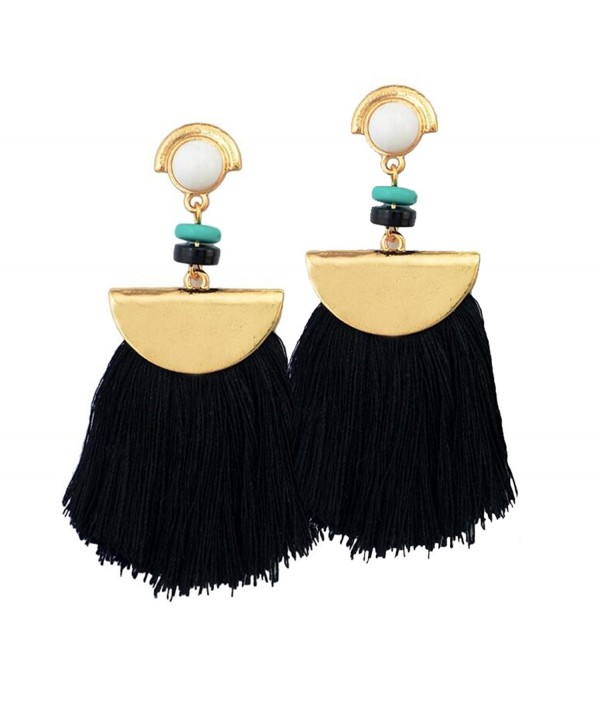 Punk Bohemia Ethnic Long Tassels Dangle Stud Earrings Eardrop for Women ...