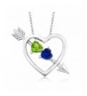 Peridot Simulated Sapphire Sterling Pendant