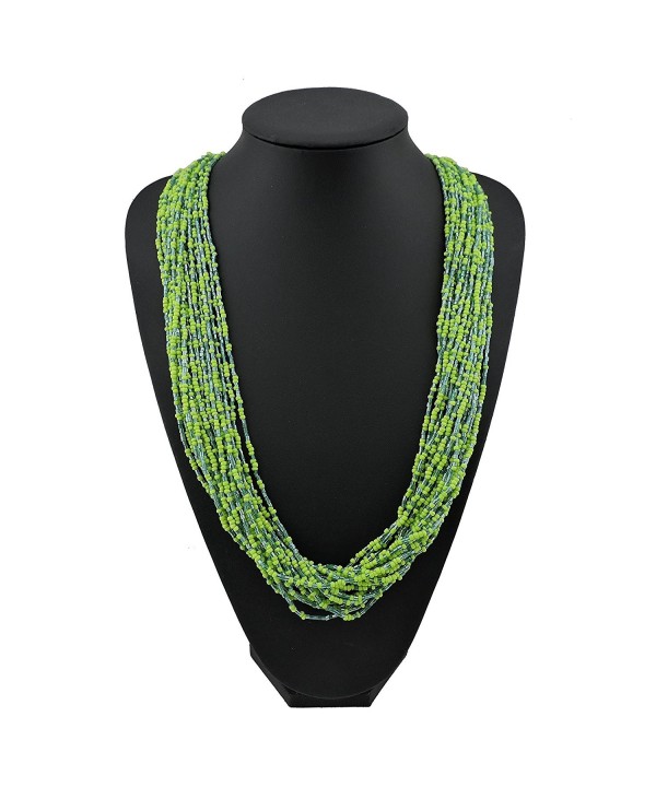 Multiple Handmade Statement Necklace NK 10235 greenery