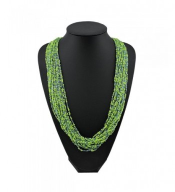 Multiple Handmade Statement Necklace NK 10235 greenery