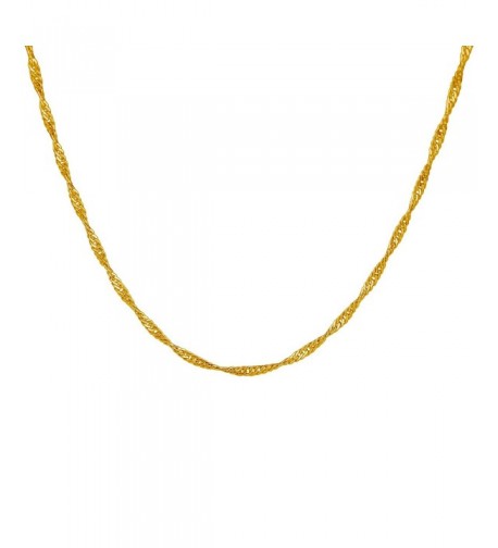 Plated Twisted Chain Necklace Inches