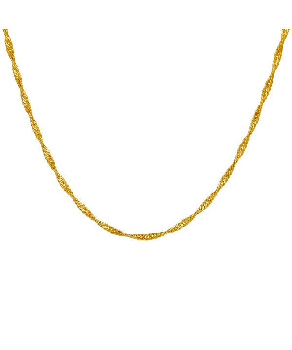 Plated Twisted Chain Necklace Inches