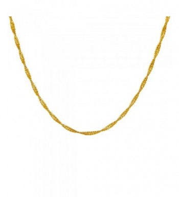 Plated Twisted Chain Necklace Inches