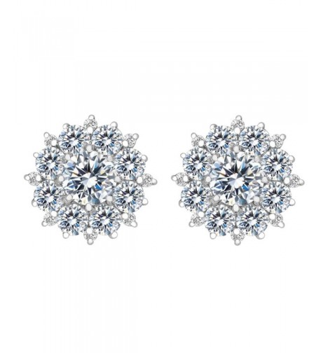 BriLove Sterling Silver Zirconia Earrings