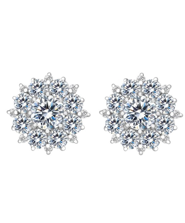 BriLove Sterling Silver Zirconia Earrings