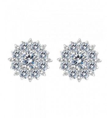 BriLove Sterling Silver Zirconia Earrings