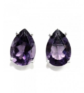 Created Alexandrite Earrings Sterling Rhodium