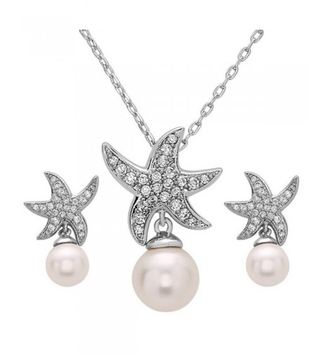 Wedding Starfish Zirconia Simulated Necklace