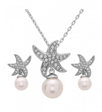 Wedding Starfish Zirconia Simulated Necklace