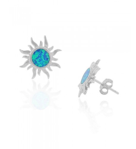 Sterling Silver Simulated Blue Earrings