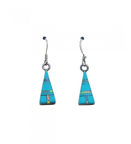 Handcrafted Silver Stabilized Turquoise Earrings