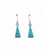Handcrafted Silver Stabilized Turquoise Earrings