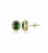 Flashed Sterling Simulated Zirconia Earrings
