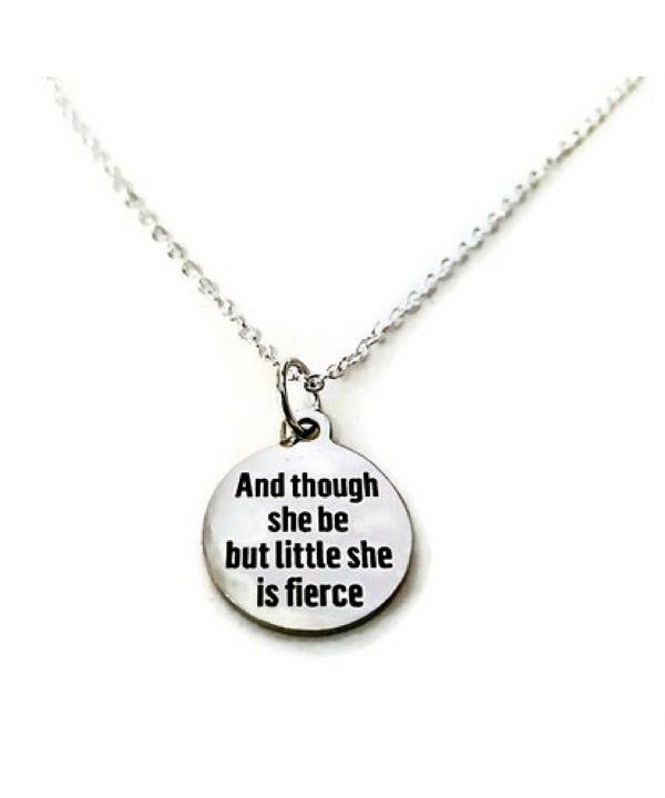 Though Little Fierce Inspirational Necklace