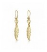Yellow Plated Sterling Feather Earrings